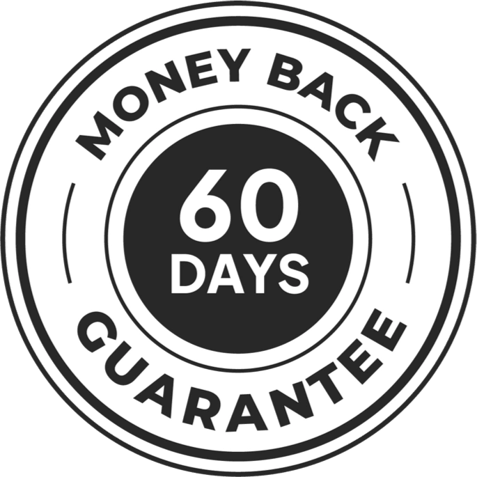 HoneyBalance 60-day money-back guarantee badge